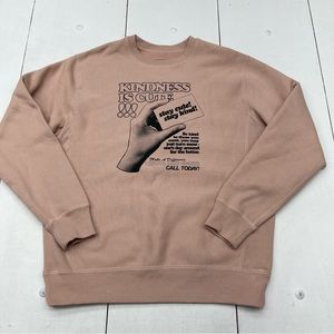 Fanjoy Kindness Is Cute Pink Crewneck Sweater Women’s Medium.